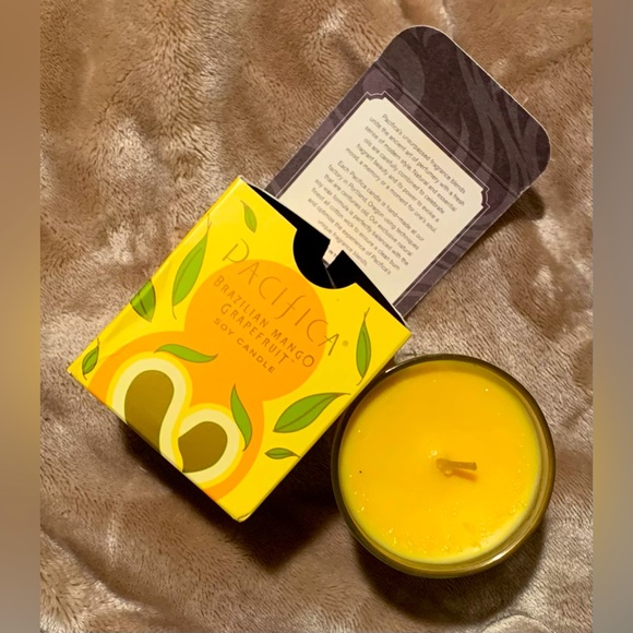🕯🥭Rare Discontinued Pacifica Candles Brazilian Mango Grapefruit Soy Handmade🥭 - Picture 2 of 8